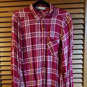 Maurices Long Plaid Button Down